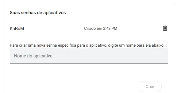 Visualizando senhas geradas landscape