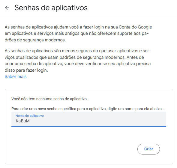 Nomeando senha landscape