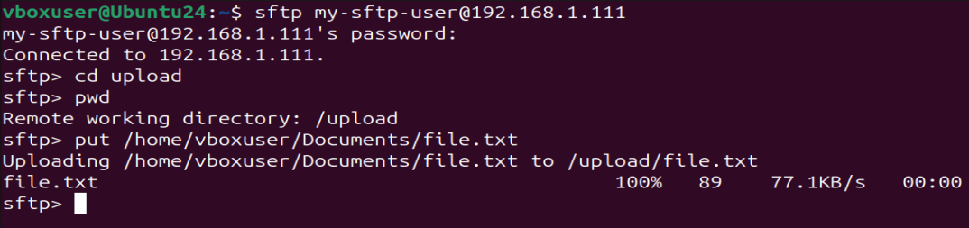 Upload de arquivo via SFTP landscape